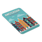 Magnet Flexible Amsterdam Pays-Bas Travel Art Vintage (Côté Droit)