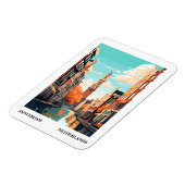Magnet Flexible Amsterdam Retro Illustration Travel (Côté Gauche)