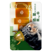 Magnet Flexible Amusant Schnauzer St. Patrick's Day Cadeau (Vertical)