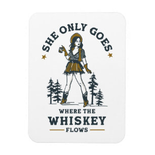 Magnet Flexible Amusante cowgirl western vintage amatrice de whisk