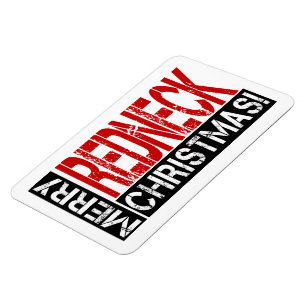 Magnet Flexible Amusants voeux de Noël à cou rouge