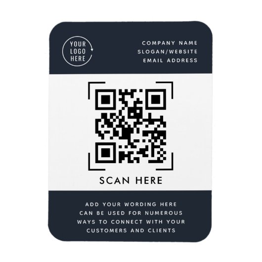 Magnet Flexible Analyse du code QR | Promotion du logo commercial (Vertical)