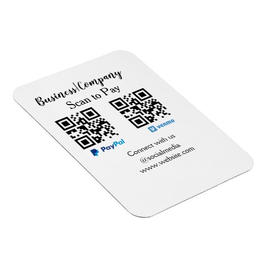 Magnet Flexible Analyser pour payer q r code paypal venmo ajouter  (Côté Droit)