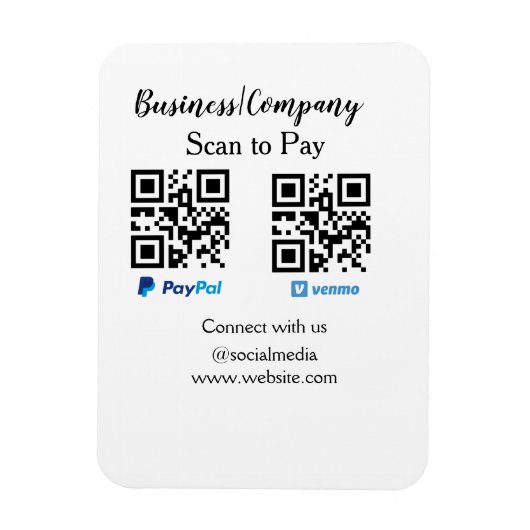 Magnet Flexible Analyser pour payer q r code paypal venmo ajouter  (Vertical)