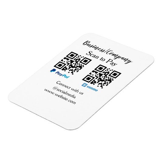 Magnet Flexible Analyser pour payer q r code paypal venmo ajouter  (Côté Gauche)