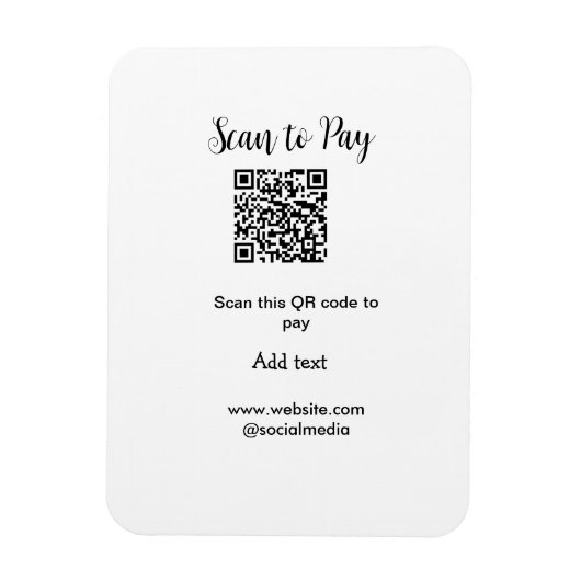 Magnet Flexible Analyser pour payer scanner code QR ajouter des dé (Vertical)