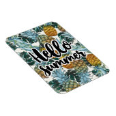 Magnet Flexible Ananas et Feuilles tropicaux Bonjour été (Côté Droit)