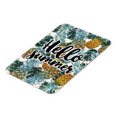 Magnet Flexible Ananas et Feuilles tropicaux Bonjour été (Côté Gauche)