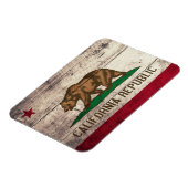 Magnet Flexible Ancien drapeau de la Californie en bois (Côté Gauche)