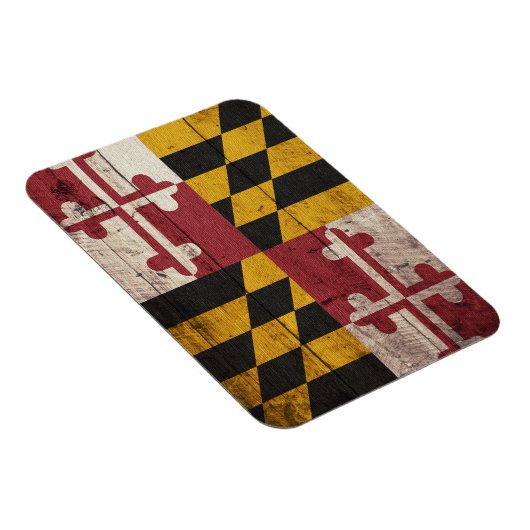 Magnet Flexible Ancien drapeau du Maryland en bois (Côté Droit)