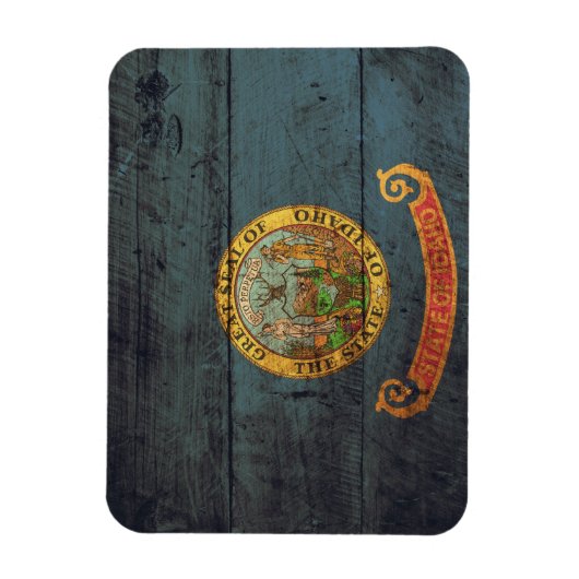 Magnet Flexible Ancien Drapeau En Bois Idaho ; (Vertical)