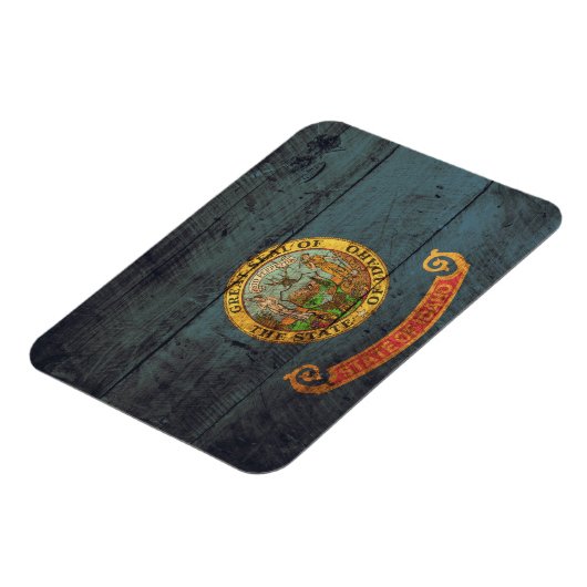 Magnet Flexible Ancien Drapeau En Bois Idaho ; (Côté Gauche)