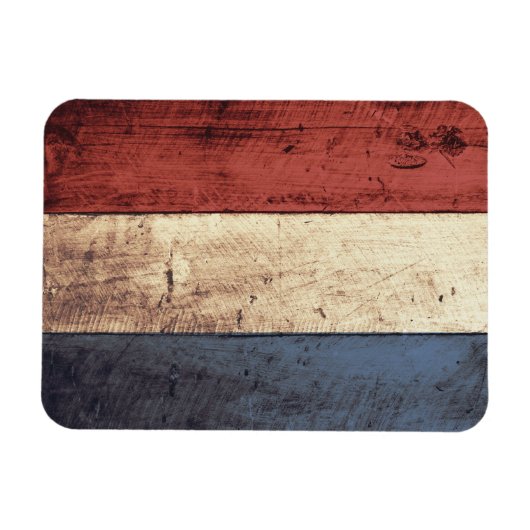 Magnet Flexible Ancien drapeau Pays-Bas en bois (Horizontal)