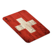 Magnet Flexible Ancien drapeau suisse en bois (Côté Droit)