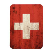 Magnet Flexible Ancien drapeau suisse en bois (Vertical)
