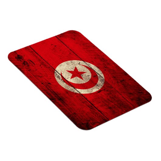 Magnet Flexible Ancien drapeau tunisien en bois (Côté Droit)