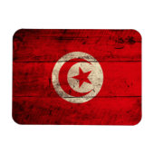 Magnet Flexible Ancien drapeau tunisien en bois (Horizontal)