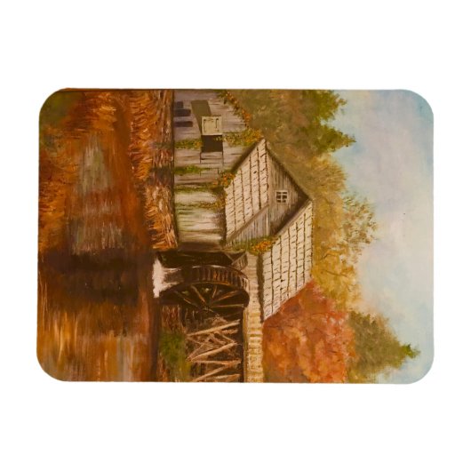 Magnet Flexible Ancien Moulin En Automne (Horizontal)
