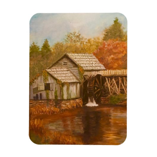 Magnet Flexible Ancien Moulin En Automne (Vertical)