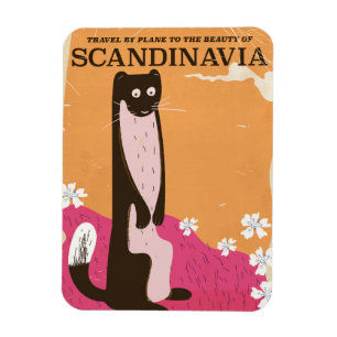 Magnet Flexible Ancienne affiche de voyage scandinave.