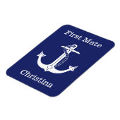Magnet Flexible Ancre blanche Nautical First Mate personnalisée (Côté Gauche)