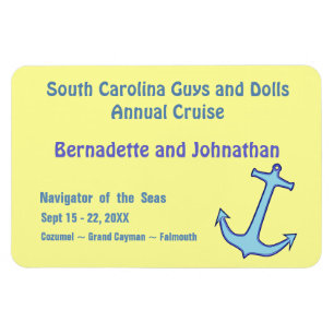 Magnet Flexible Ancre bleue sur le marqueur jaune de porte de