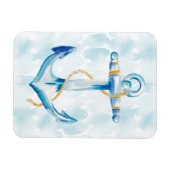 Magnet Flexible Ancre d'aquarelle bleue (Horizontal)