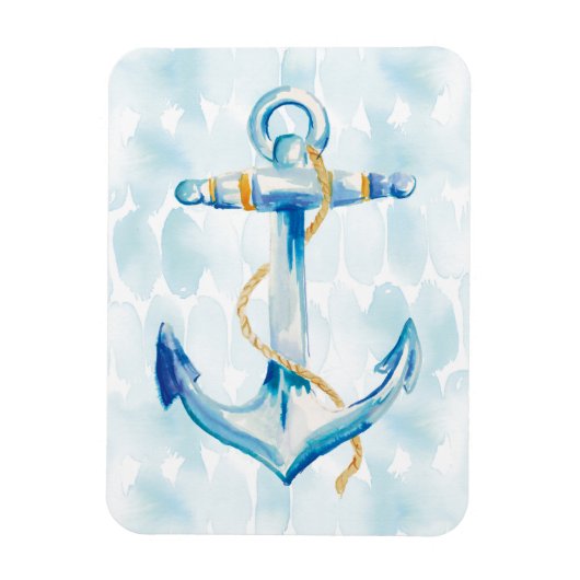 Magnet Flexible Ancre d'aquarelle bleue (Vertical)
