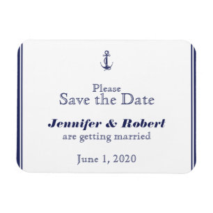 Magnet Flexible Ancre nautique Mariage de la Marine Enregistrer la