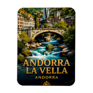 Magnet Flexible 🗺️ Andorre-la-Vieille Souvenir pour voyageurs eur
