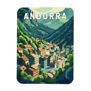Magnet Flexible Andorre Travel Art Vintage