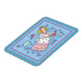 MAGNET FLEXIBLE ANGE D'ART FOLK, CHAT ET COEURS DE VOL VALENTINE (Côté Gauche)