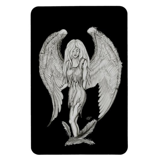 Magnet Flexible Angel - Design noir et blanc (Vertical)