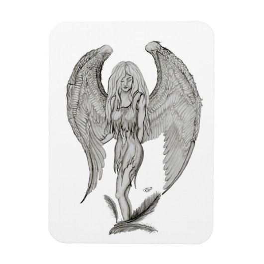 Magnet Flexible Angel - Design noir et blanc (Vertical)