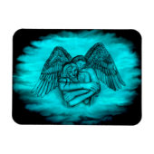 Magnet Flexible Angel Eros en amour, design noir et vert (Horizontal)