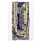 Magnet Flexible Angel et lapins dans le jardin fleuri avec bannièr (Vertical)