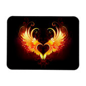 Magnet Flexible Angel Fire Heart with Wings (Horizontal)