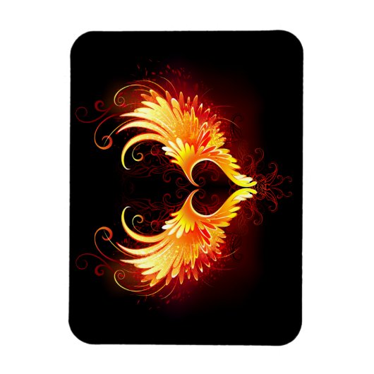 Magnet Flexible Angel Fire Heart with Wings (Vertical)