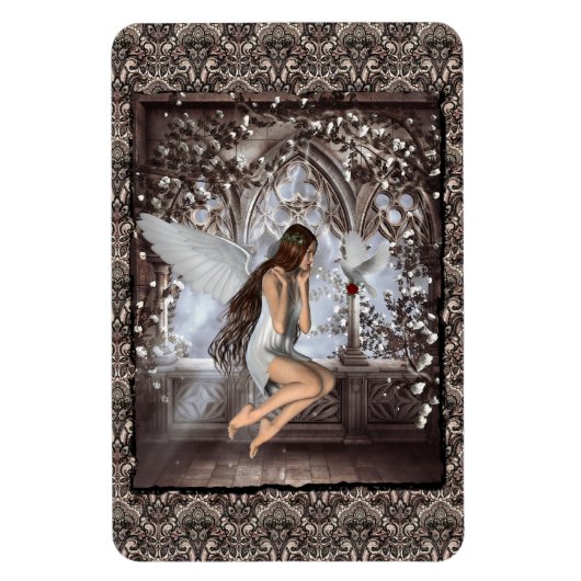 Magnet Flexible Angel gothique et sa colombe (Vertical)