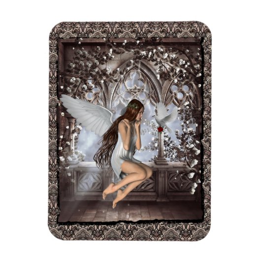Magnet Flexible Angel gothique et sa colombe (Vertical)