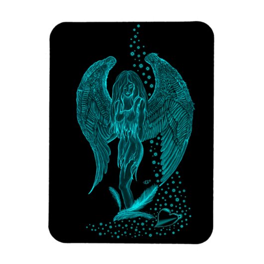 Magnet Flexible Angel perdu en amour, noir et vert Design (Vertical)