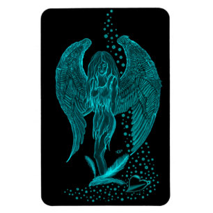 Magnet Flexible Angel perdu en amour, noir et vert Design
