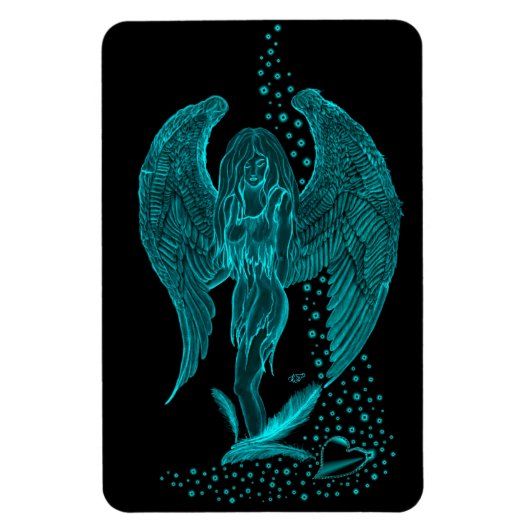 Magnet Flexible Angel perdu en amour, noir et vert Design (Vertical)