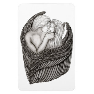 Magnet Flexible Angels Kissing, noir et blanc Design