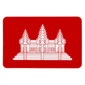 Magnet Flexible Angkor Vat Cambodgien / Drapeau Khmer (Horizontal)