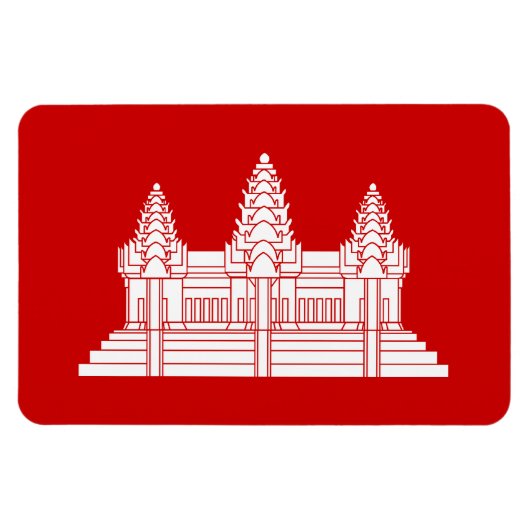 Magnet Flexible Angkor Vat Cambodgien / Drapeau Khmer (Horizontal)