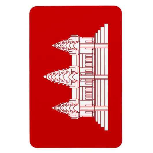 Magnet Flexible Angkor Vat Cambodgien / Drapeau Khmer (Vertical)