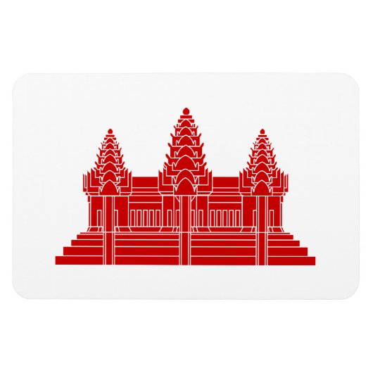 Magnet Flexible Angkor Vat Cambodgien / Drapeau Khmer (Horizontal)