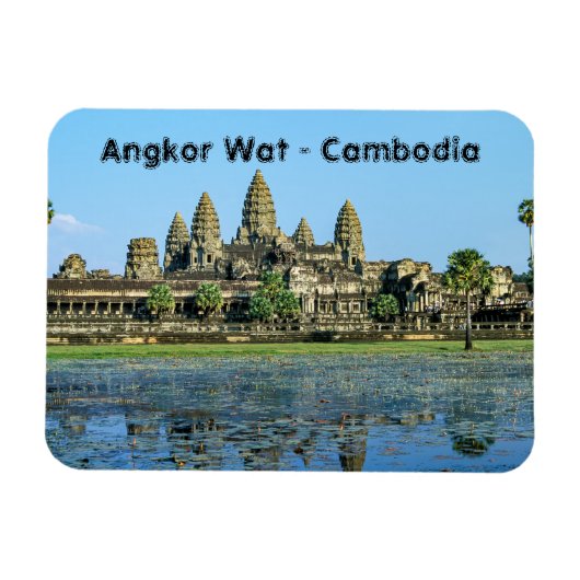 Magnet Flexible Angkor Vat et réflexion dans le lac - Cambodge (Horizontal)