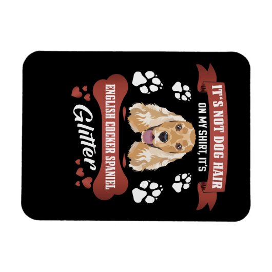 Magnet Flexible Anglais Cocker Spaniel Chien Parties scintillant c (Horizontal)
